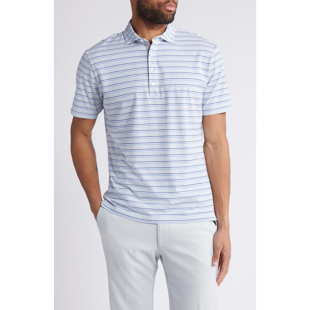 Johnnie-o Linxter Stripe Cotton & Lyocell Blend Golf Polo In Blue