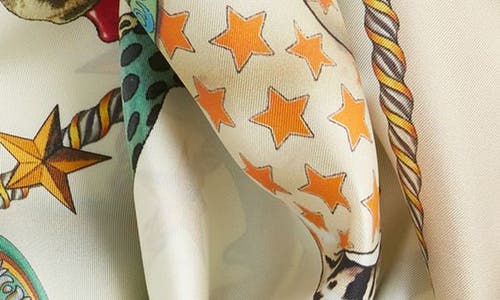 Echo Animal Menagerie Silk Square Scarf In Cream