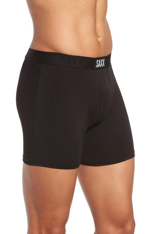 Shop Saxx Ultra Super Soft Relaxed Fit Boxer Briefs In Black/black