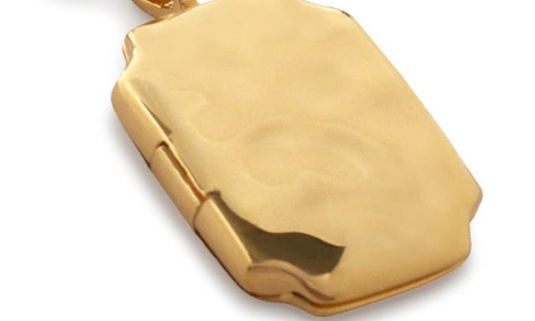 Shop Monica Vinader Signature Locket Necklace In 18ct Gold Vermeil / Emerald