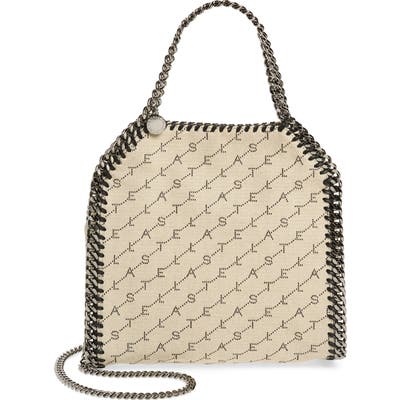 Stella Mccartney Mini Falabella Logo Canvas Tote - Beige