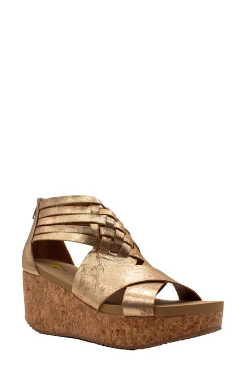 Volatile Midsummer Water Resistant Wedge Sandal Gold at Nordstrom,