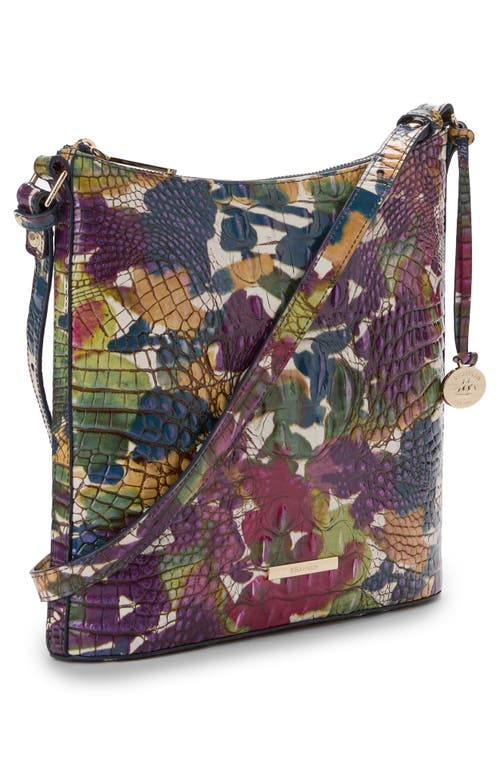 Shop Brahmin Katie Croc Embossed Leather Crossbody Bag In Wildflower