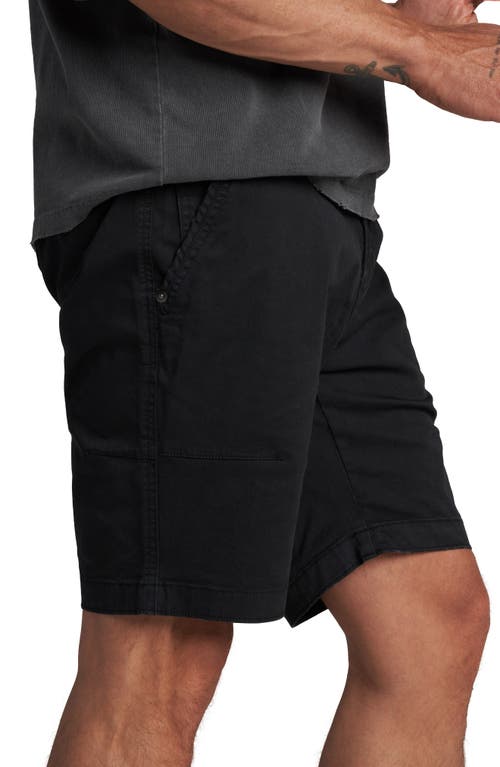 Shop Rowan Walsh Stretch Cotton Twill Shorts In Washed Black