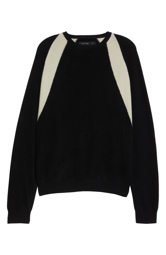 Shop Frenckenberger Raglan Colorblock Cashmere Sweater In Black / Chalk Triangle