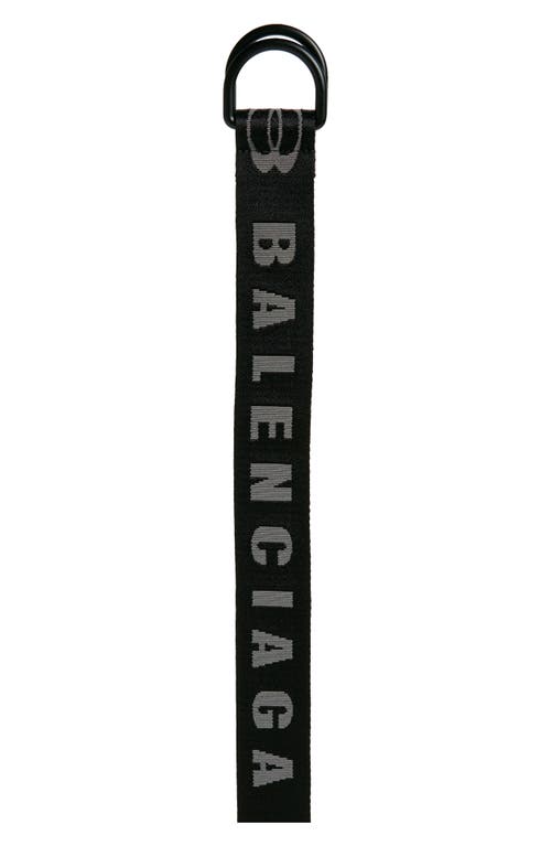 Shop Balenciaga Logo D-ring Belt In 1064 Black/l Dark Grey