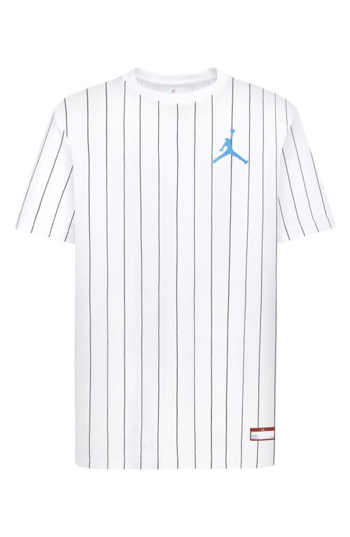 Jordan Kids' Pinstripe Jersey T-Shirt White at