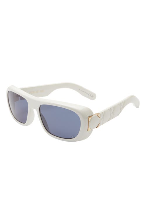 Shop Dior Lady 95.22 S1i 59mm Square Sunglasses In Ivory/blue