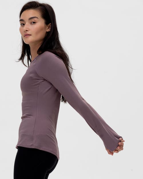 Shop Rebody Active Citizen Compression Long Sleeve Top In Stone Purple