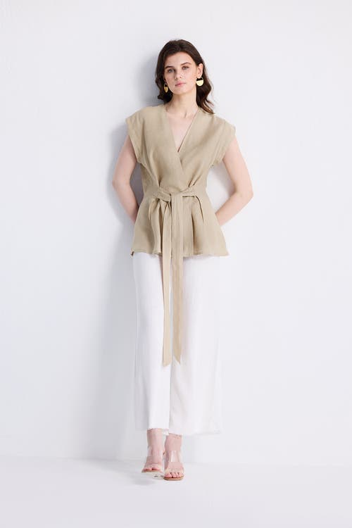 Reistor Power Moves Short Sleeve Top In Neutral Beige In Neutral Beige