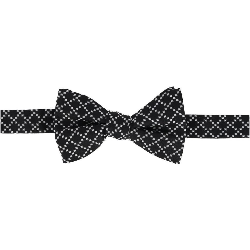 Trafalgar Rowan Geometric Pattern Silk Bow Tie In Black