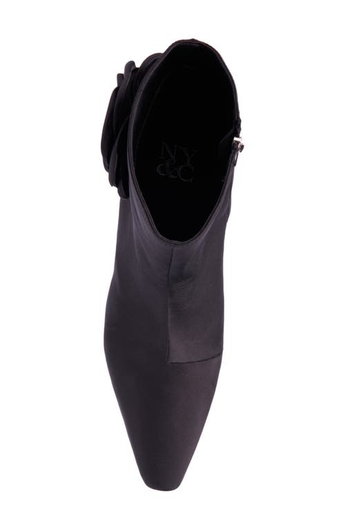 New York And Company Mckenna Floral Appliqué Bootie In Black