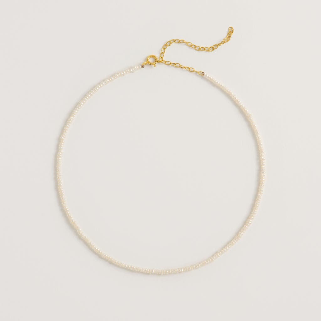 Shop Freya Rose Seed Pearl Necklace In Gold