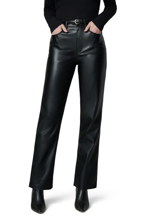 Shop Joe's The Margot High Waist Relaxed Straight Leg Faux Leather Jeans In Black