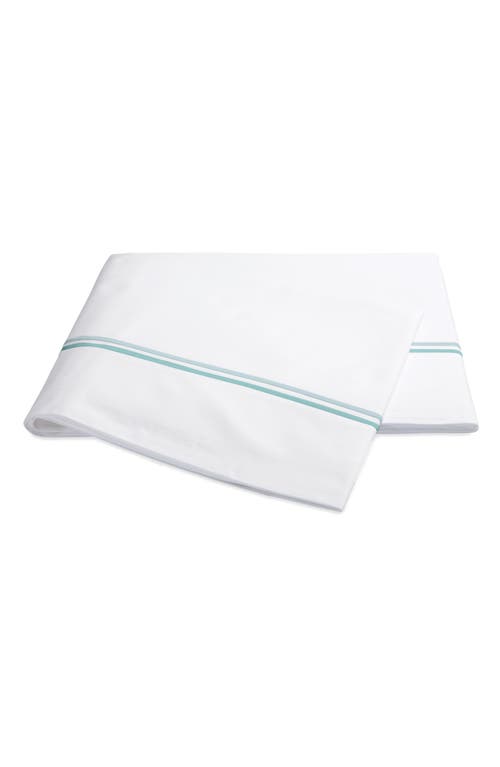 Matouk Essex 350 Thread Count Flat Sheet in Lagoon at Nordstrom
