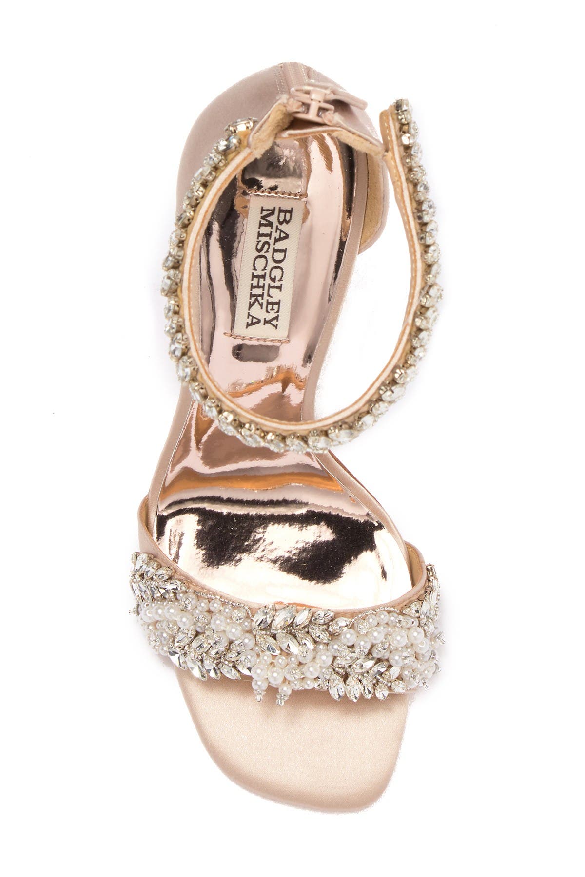 Badgley mischka fiorenza crystal & imitation pearl sales embellished sandal