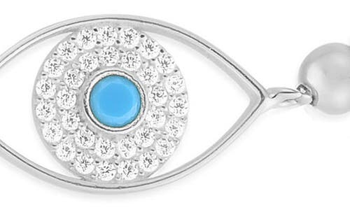 Chloe & Madison Chloe And Madison Cz Eye Stretch Bead Bracelet In Silver