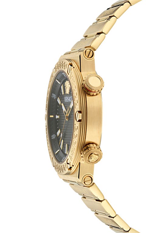 Shop Versace Greca Diver Bracelet Watch, 43mm In Ip Yellow Gold