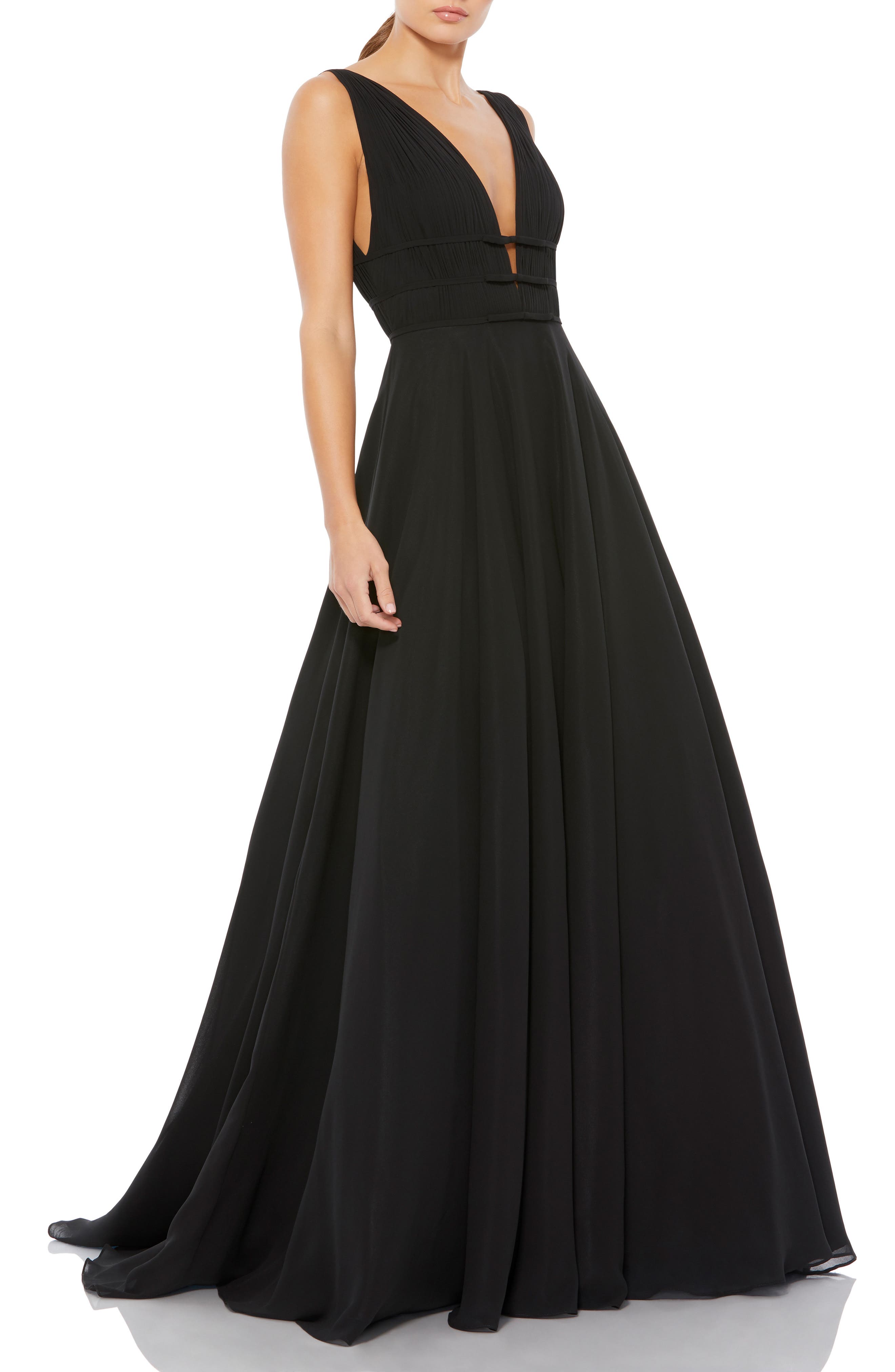 black flowy chiffon dress