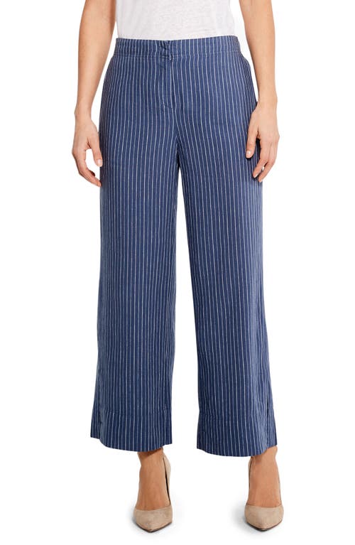 NIC+ZOE Central Park Wide Leg Ankle Pants in Blue Multi