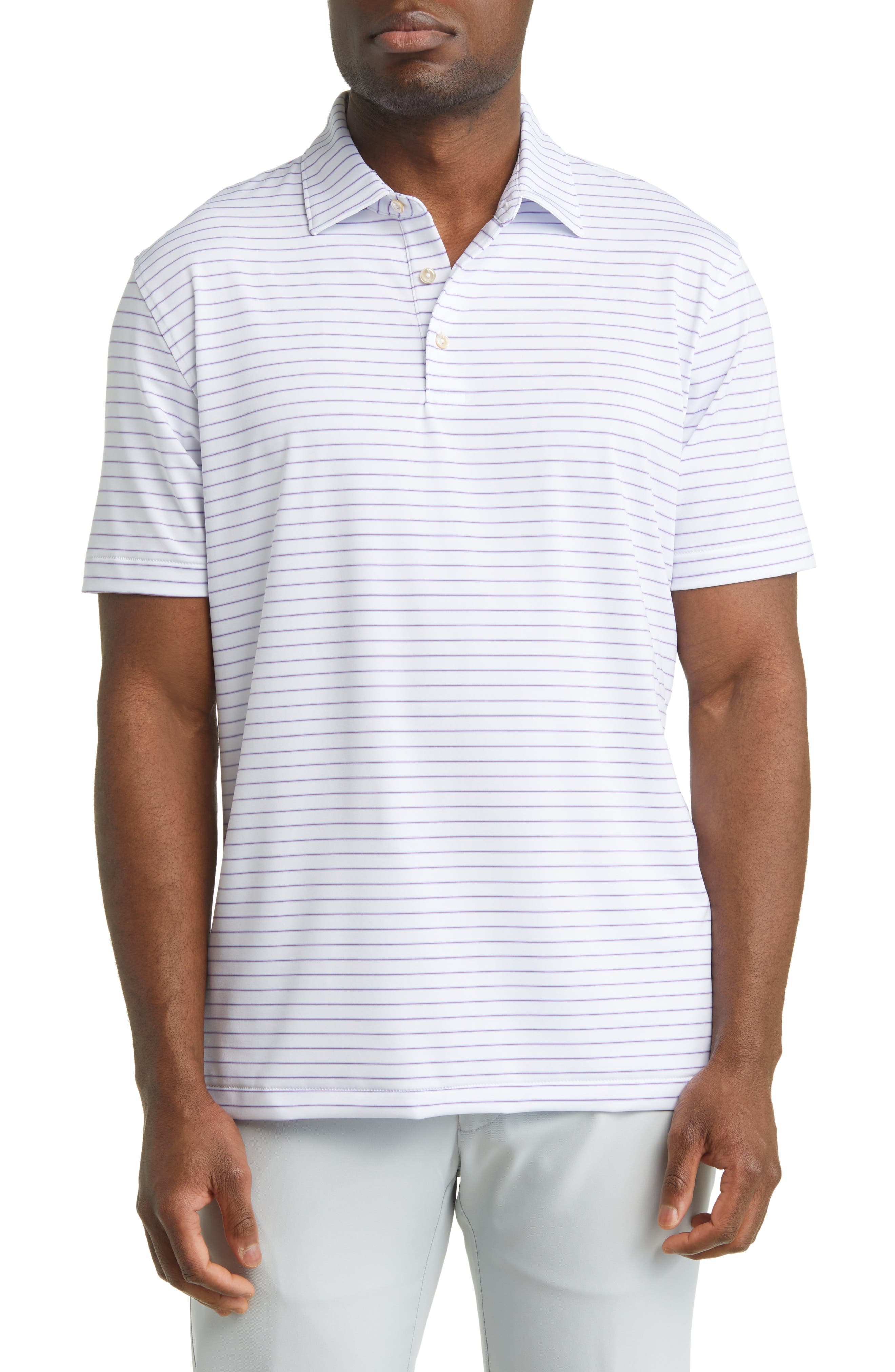 Peter Millar Jubilee Stripe Performance Polo - Radiant Blue