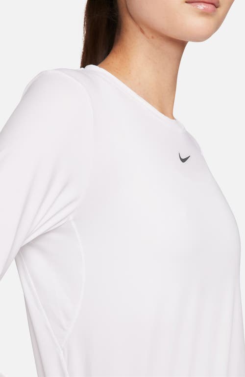 Nike Women's One Classic Dri-fit Long-sleeve Top In White/black