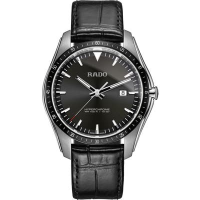 Rado Hyperchrome Leather Strap Watch, 45Mm