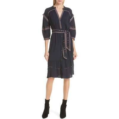 Ba & sh Patty Embroidered Dress, Blue