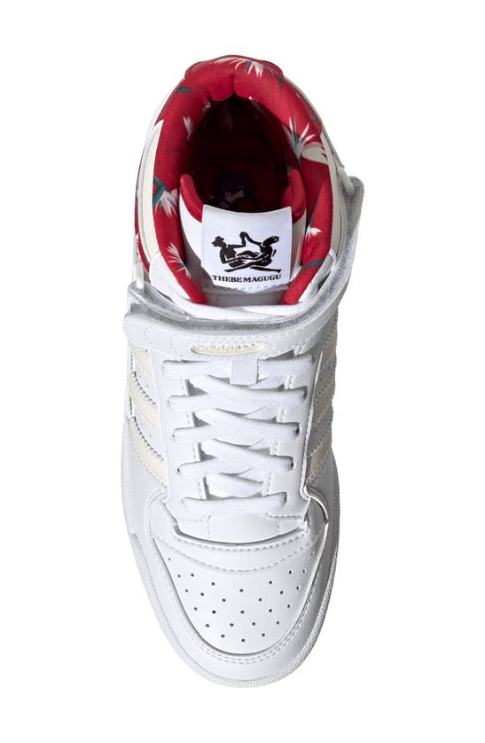 Adidas Originals X Thebe Magugu Forum Sneakers In White/ Off White/ Power Red