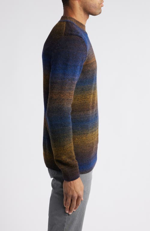 Brax Buddy Crewneck Long Sleeve Knit Virgin Wool Blend T-shirt In Dark Brown