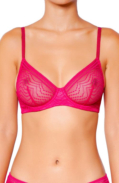 Shop Huit Eclantante Lace Underwire Bra In Fuchsia