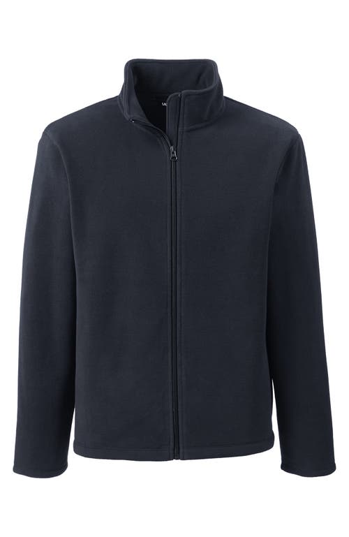 Shop Lands' End Full-zip Mid-weight Fleece Jacket In Dark Charcoal