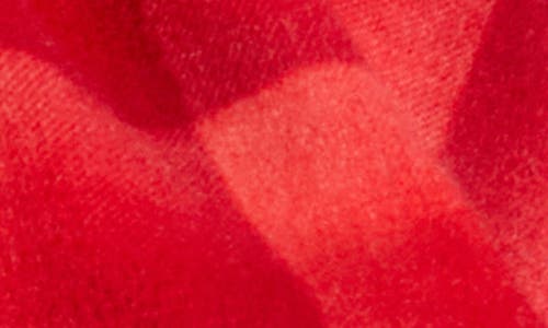 Amicale Cashmere Ombré Grid Scarf In Red