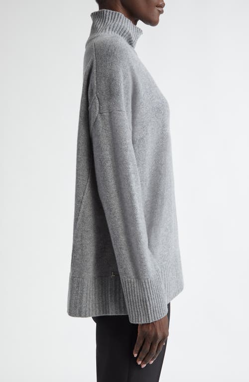 Shop Lafayette 148 New York Mélange Cashmere Sweater In Nickel Melange