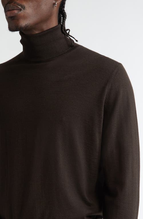 Zegna Cashmere & Silk Turtleneck Sweater In Dark Brown