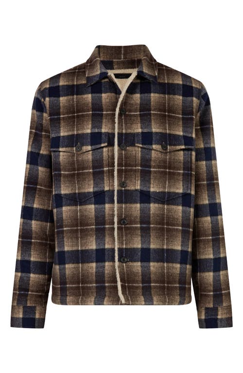 Shop Allsaints Willingbore Jacket In Brown/blue