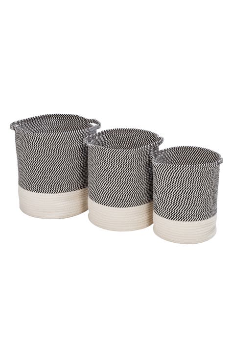 Honey-Can-Do Nesting Cotton Rope Storage Basket Set, Yellow Ombre