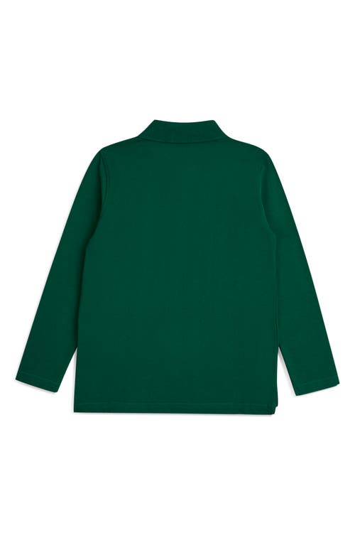 Shop Brooks Brothers Kids' Long Sleeve Piqué Polo In Green Dark