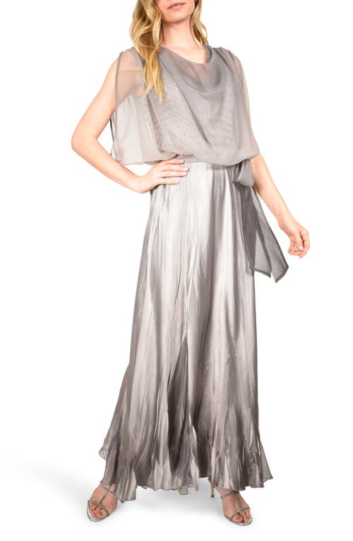 Cowl Neck Popover Gown in Oyster Smoke Ombre
