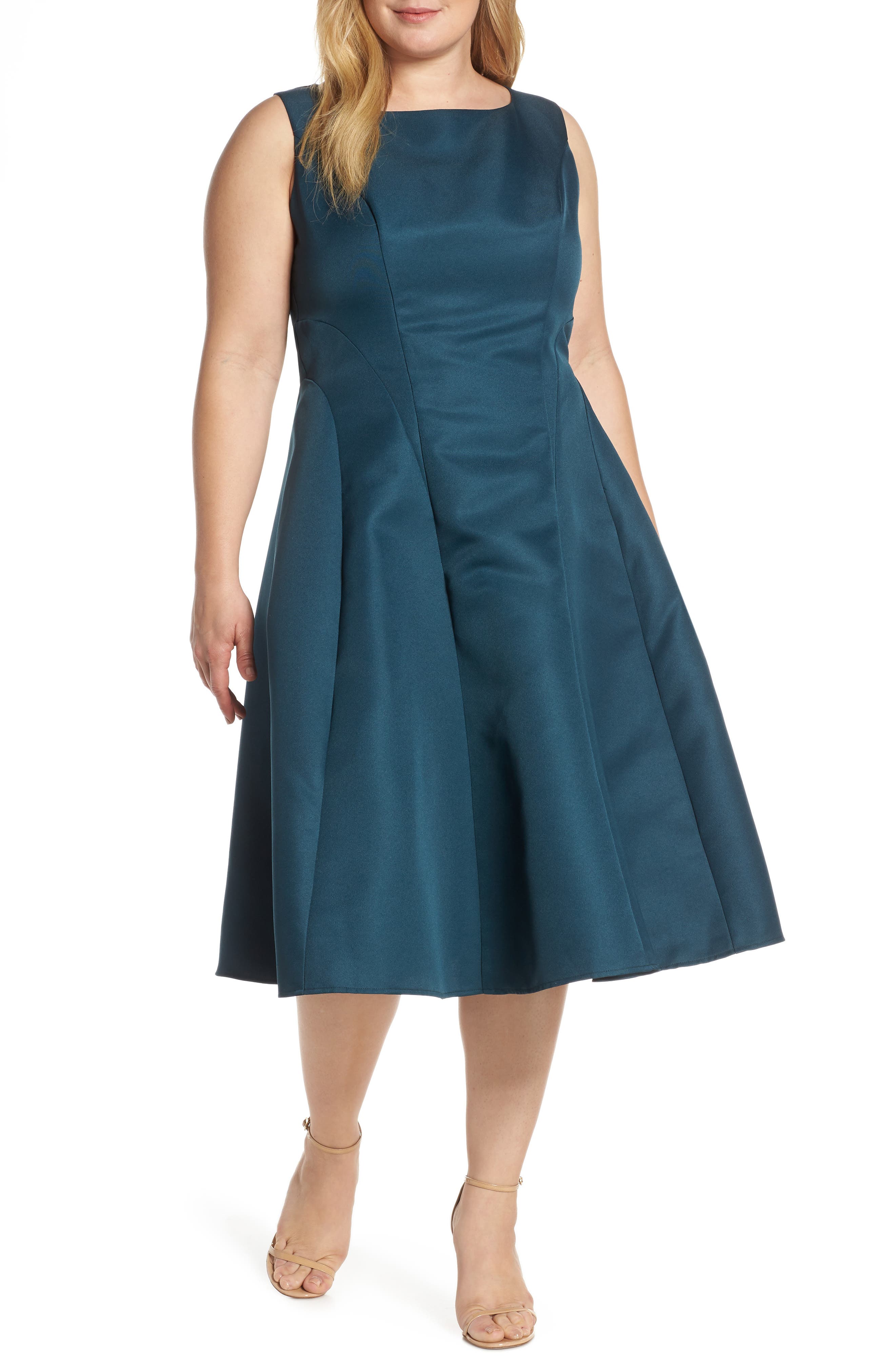 Plus Size Chi Chi London Linda Fit & Flare Cocktail Dress, Blue