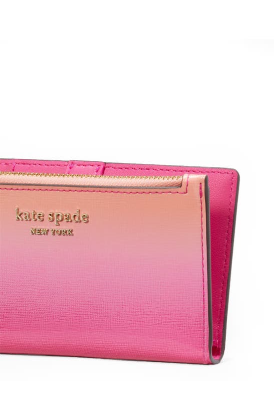 Shop Kate Spade Morgan Ombré Saffiano Leather Wallet In Melon Ball Multi