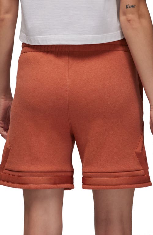 Shop Jordan Flight Fleece Diamond Shorts In Dusty Peach/heather