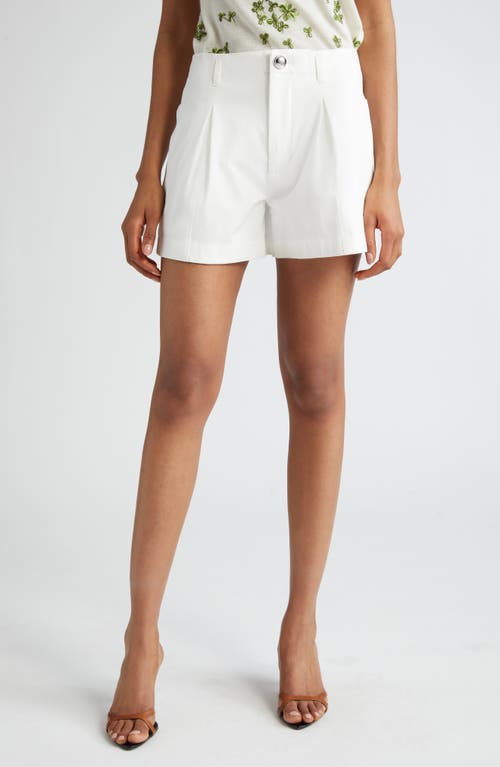 Giambattista Valli Pleated Stretch Cotton Shorts Ivory at Nordstrom, Us