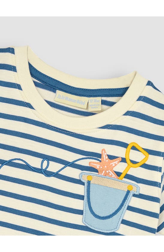 Shop Jojo Maman Bébé Crab Appliqué T-shirt & Shorts Set In Blue/ Ecru