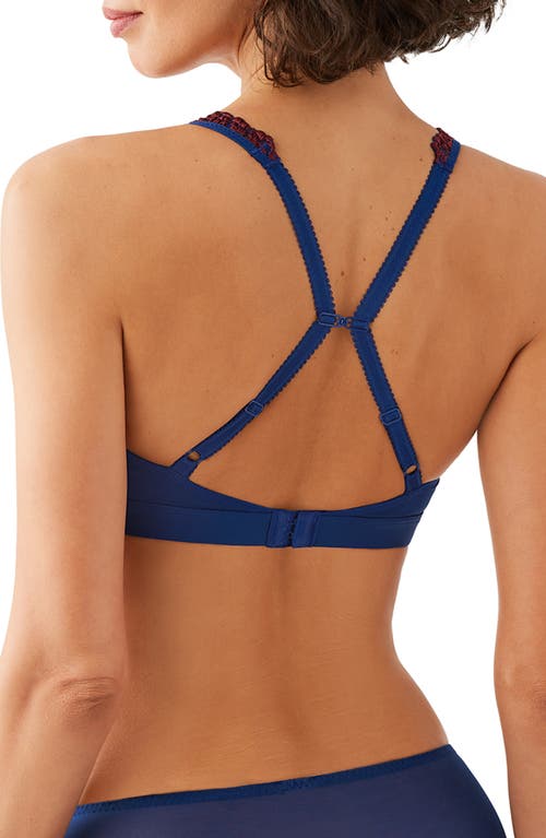 Shop Wacoal Embrace Lace Wire Free Bralette In Blue Depths/cordovan