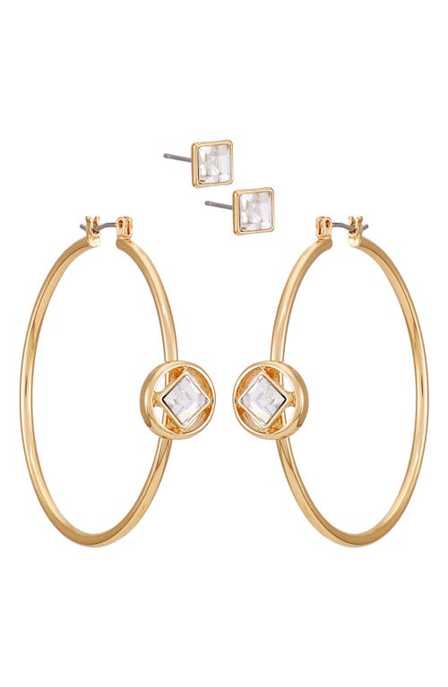 Vince Camuto Set Of Two Stud & Hoop Earrings In Gold