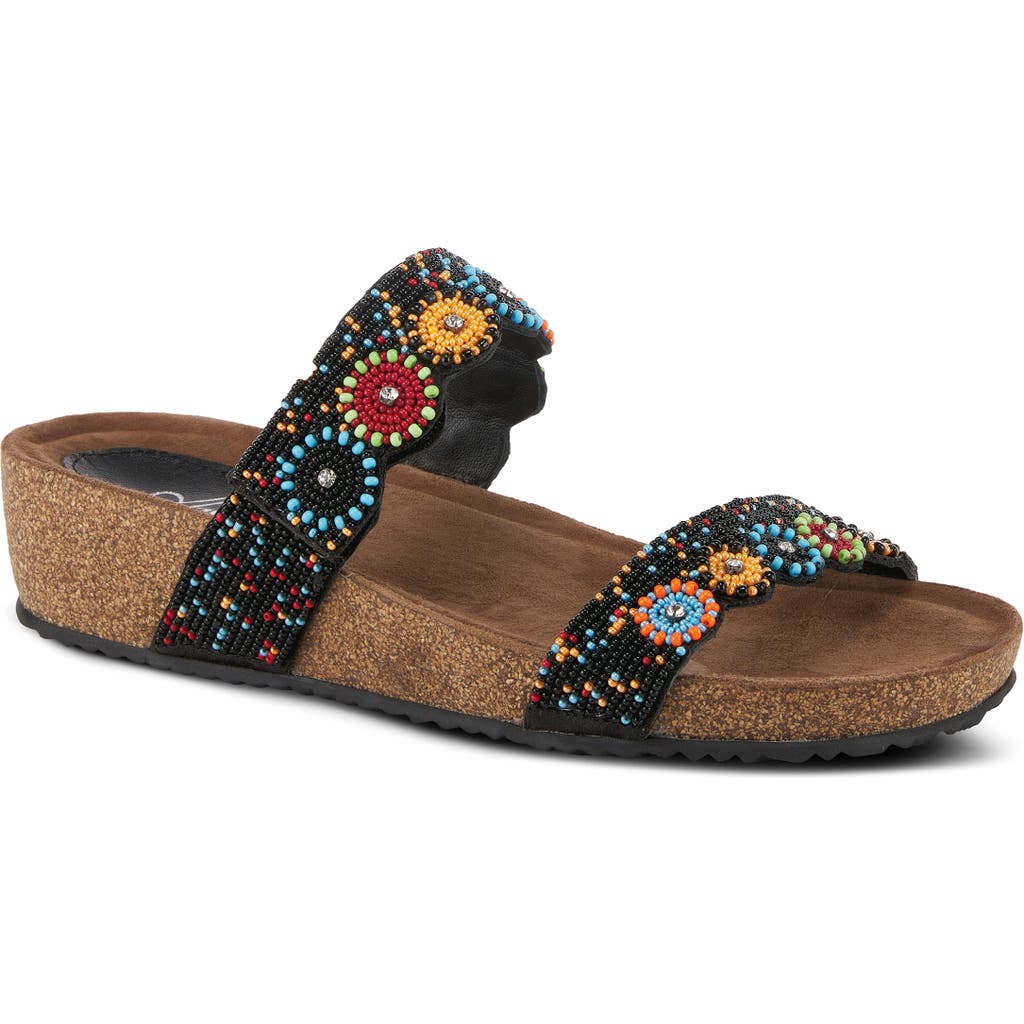 Azura By Spring Step Bahama Embellished Slide Sandal In Multi
