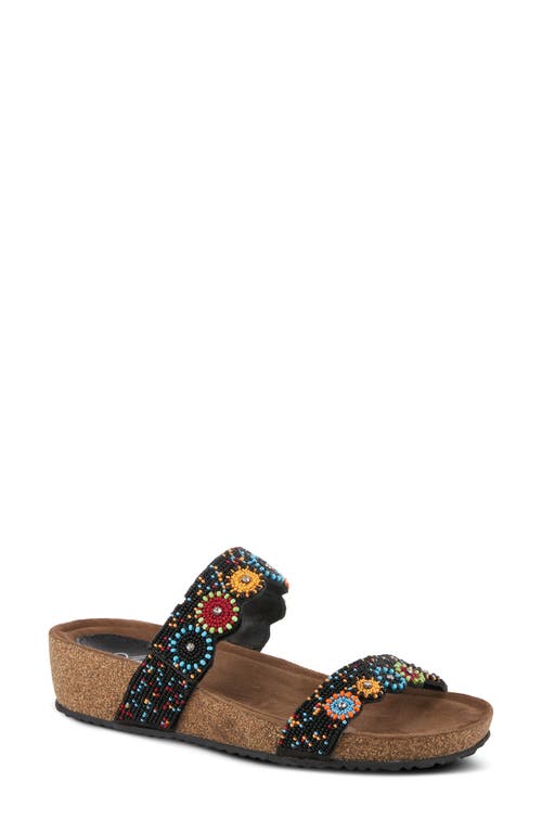 Shop Azura By Spring Step Bahama Embellished Slide Sandal In Black Multi