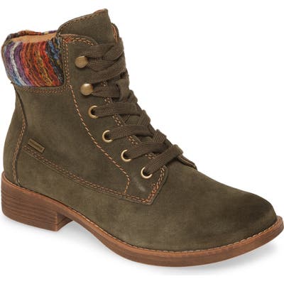Comfortiva Trenton Knit Collar Waterproof Bootie, Green