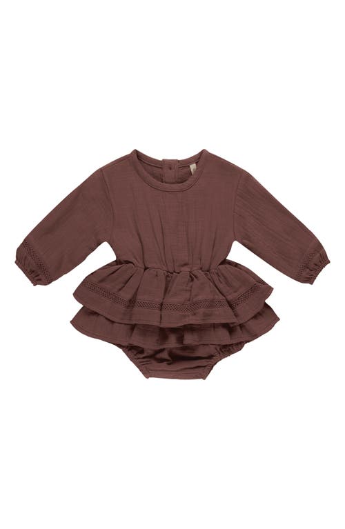 QUINCY MAE Rosie Organic Cotton Romper in Plum 